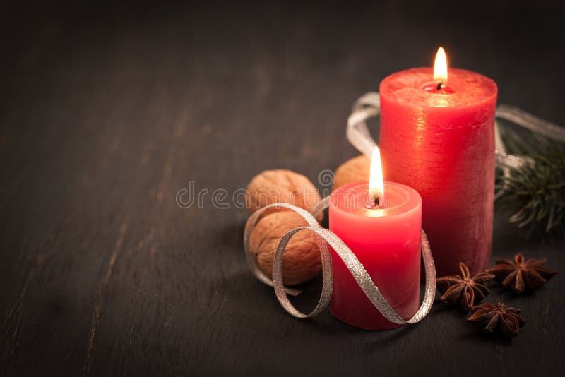 Christmas card with candles