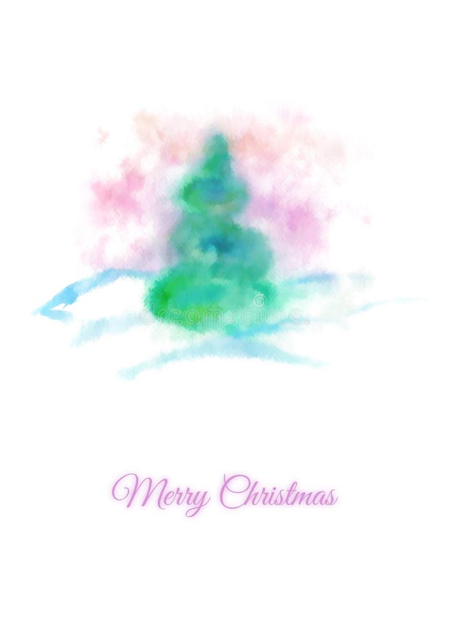 Christmas Card with Conifer Stock Illustration Illustration of design