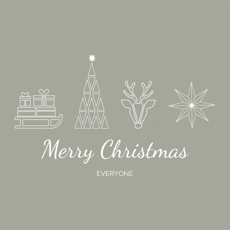 Christmas card dream with gifts, Christmas tree and deer royalty free illustration