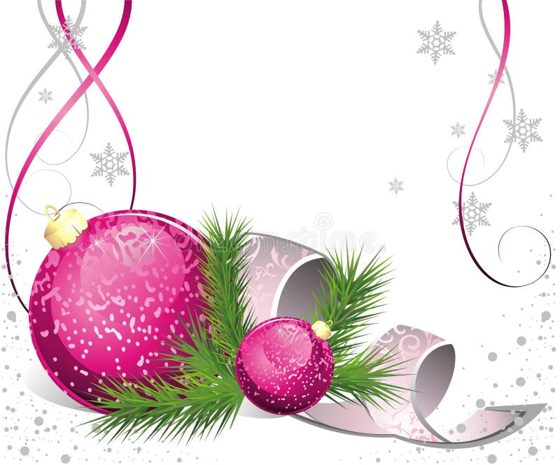 Christmas card with fir and balls