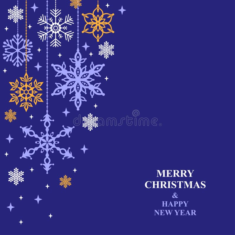 christmas-card-with-hanging-decorative-snowflakes-stock-vector