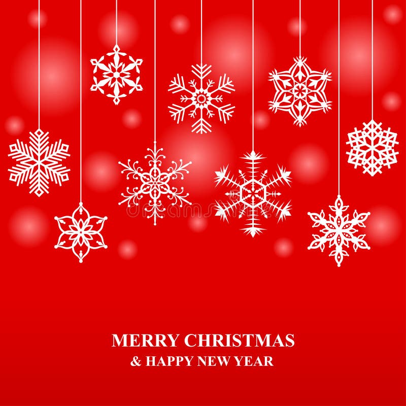 christmas-card-with-hanging-decorative-snowflakes-stock-vector