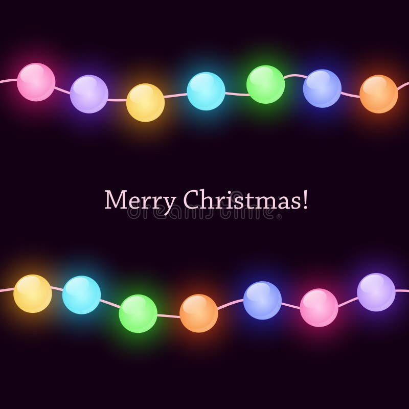 Christmas card with lights stock vector. Illustration of light 27956585