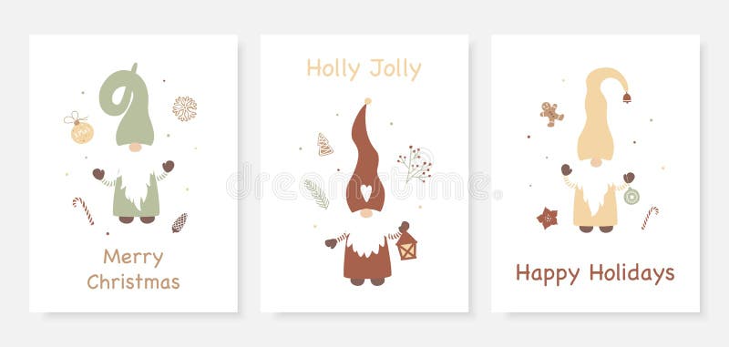 Christmas card set with cute little Gnomes.