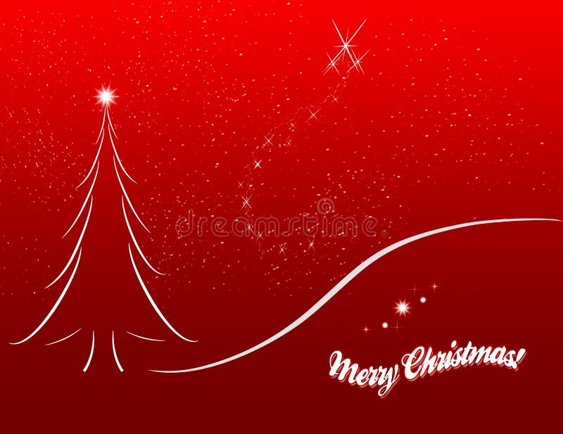 Christmas card sketch on red background