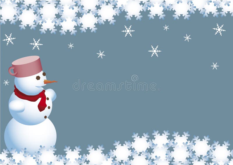Christmas card of the snowman vector illustration