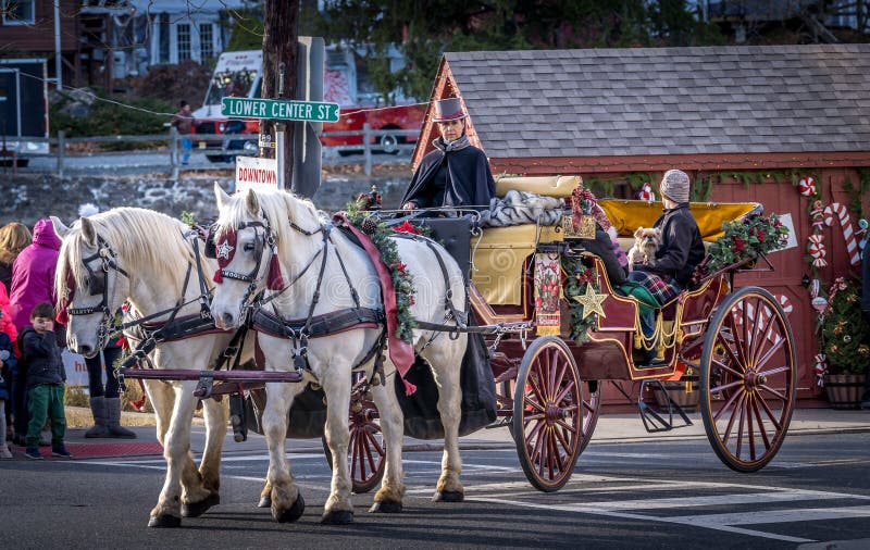 Christmas Carriage Ride in Clinton NJ Editorial Image Image of