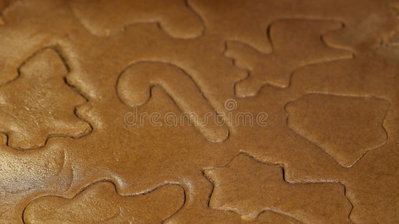 Christmas chocolate cookies with female hands. Woman kneading dough