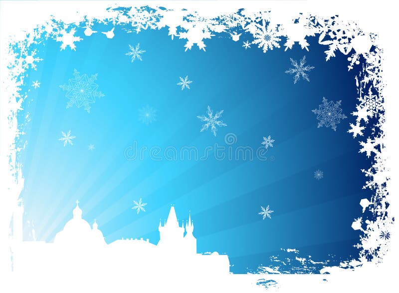 Christmas_city_view stock illustration