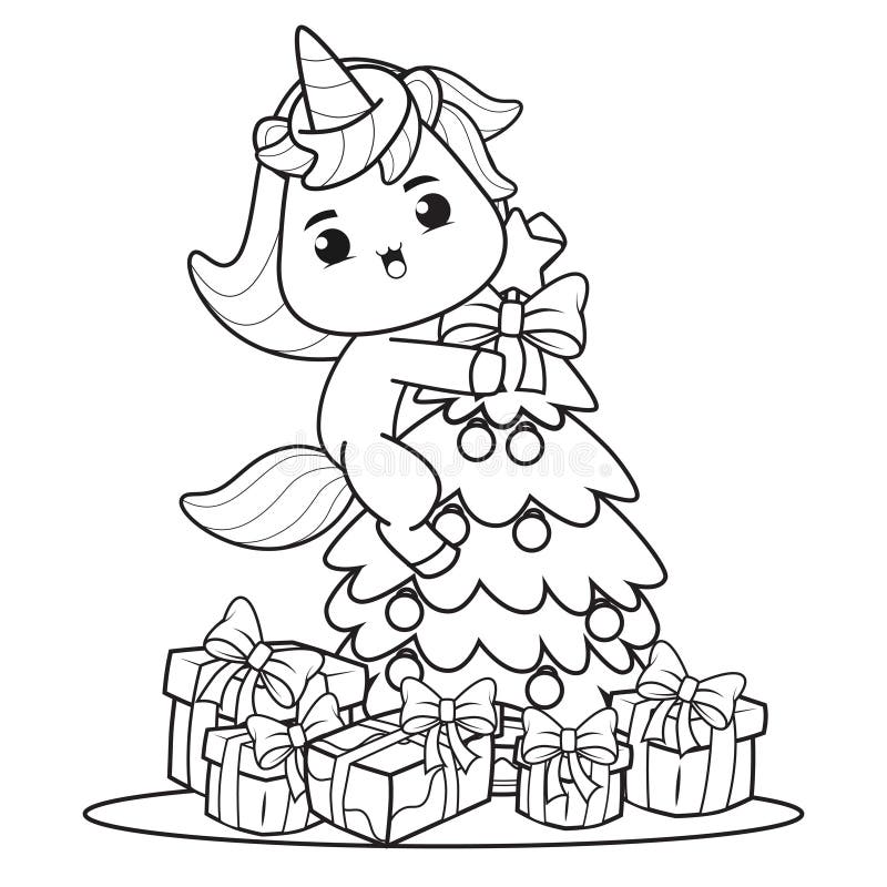 Christmas Unicorn Coloring Stock Illustrations – 431 Christmas Unicorn