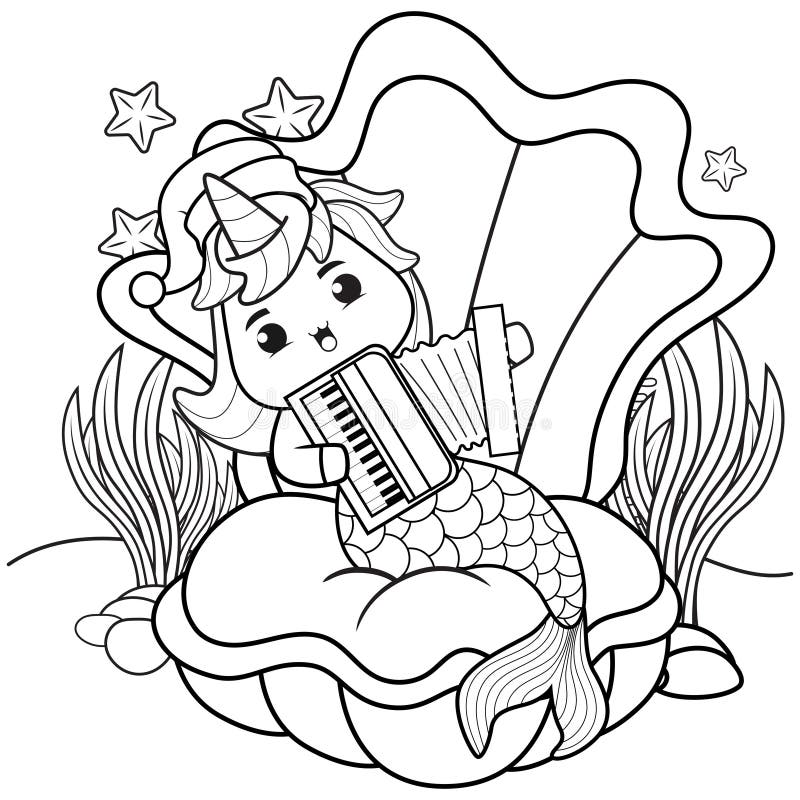 Free Vector  Cute coloring book with mermaid