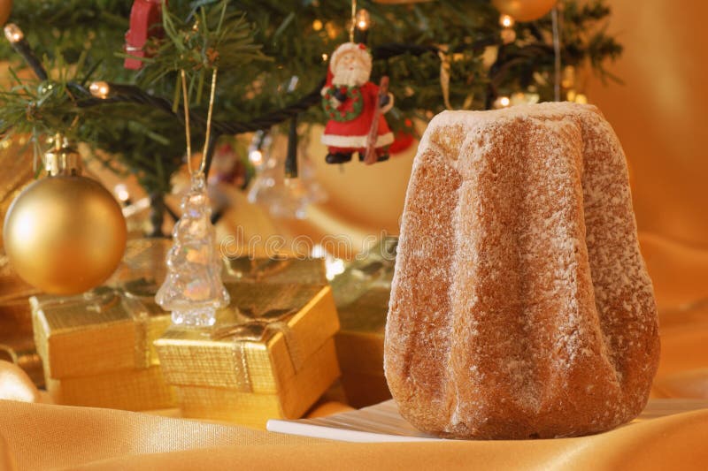 Christmas composition with Pandoro