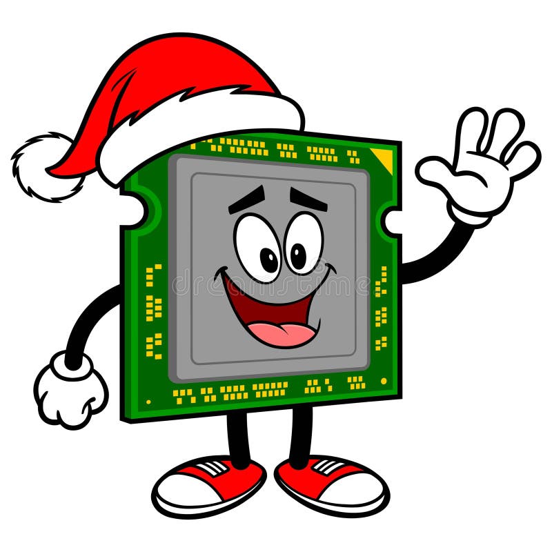Christmas Computer Processor royalty free illustration