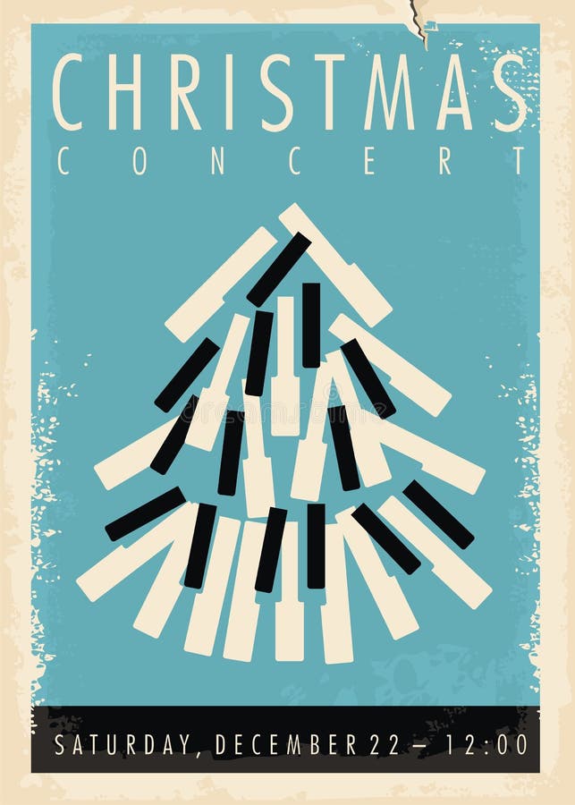 Christmas concert retro poster design idea stock illustration Christmas concert retro poster design idea stock illustration