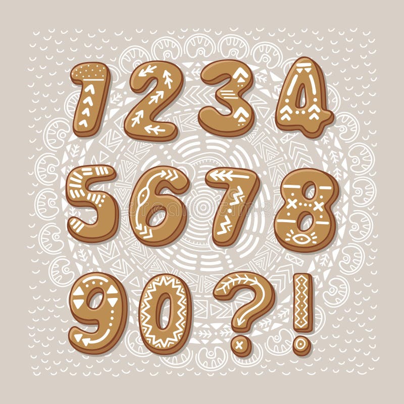 Download Christmas Cookie Numbers. Vector Font Stock Vector ...