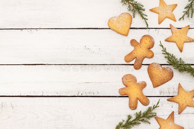 Christmas Cookies Background With Free Text Space Stock Image Image Of Background Branch 34136021