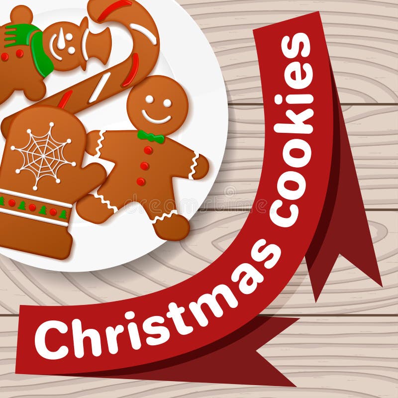 plate of christmas cookies clipart black and white