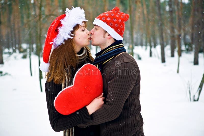 Christmas couple in love