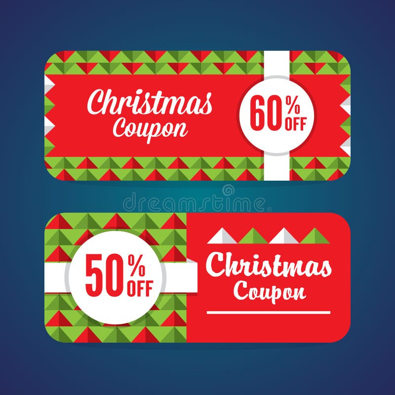 Christmas coupon geometric stock illustration. Illustration of coupon