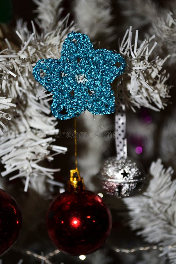 Christmas crochet star ornament stock images Christmas crochet star ornament stock images