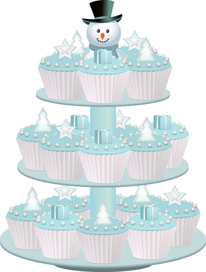 Christmas cupcake stand stock vector. Illustration of bake 22244489