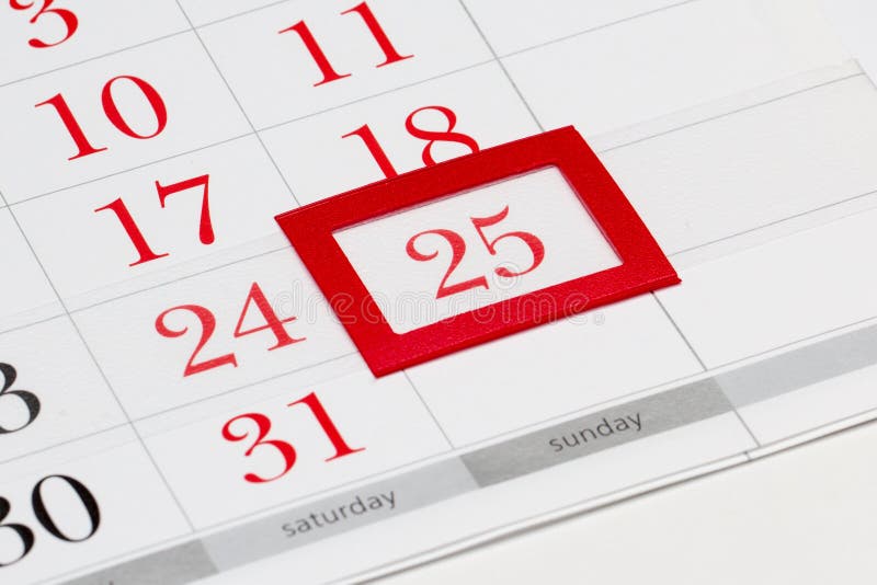 Christmas date on calendar stock photo. Image of awaiting 77389248