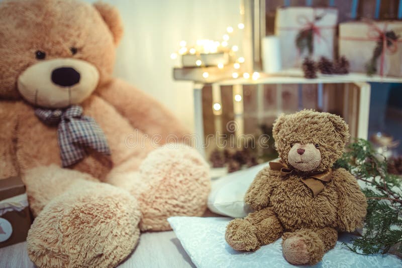 Christmas Decor Teddy Bears Stock Photo Image of cone, decor 48172688