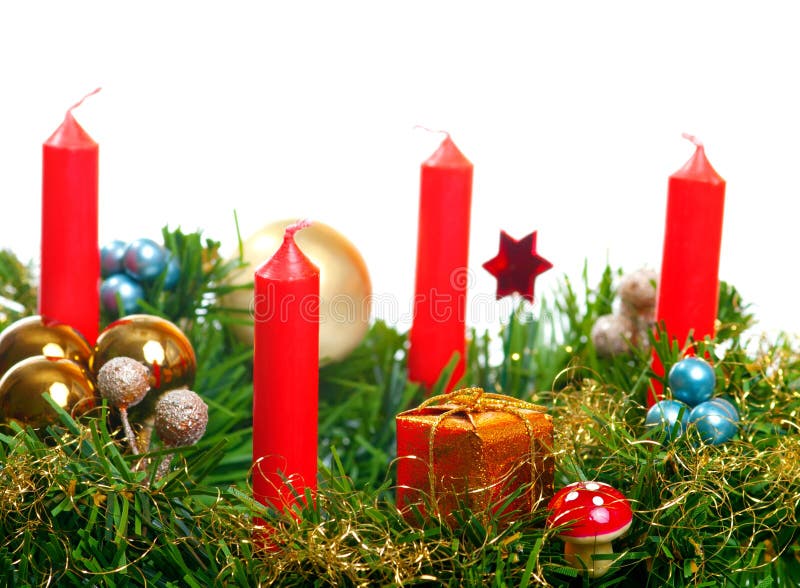 Christmas decorated with red candles