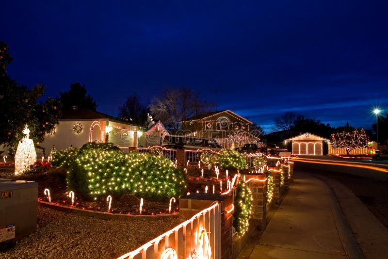 Christmas decorated street