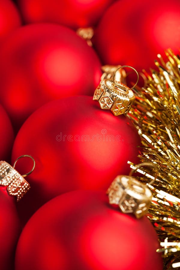 Christmas Background with Glass Balls and Red Festive Decoration at ...