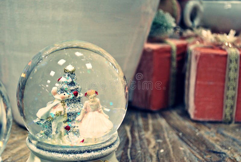 Christmas Decoration Background. Retro Filter Effect. Stock Photo