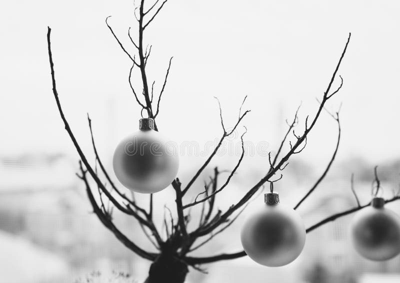 Christmas decoration, black&white image