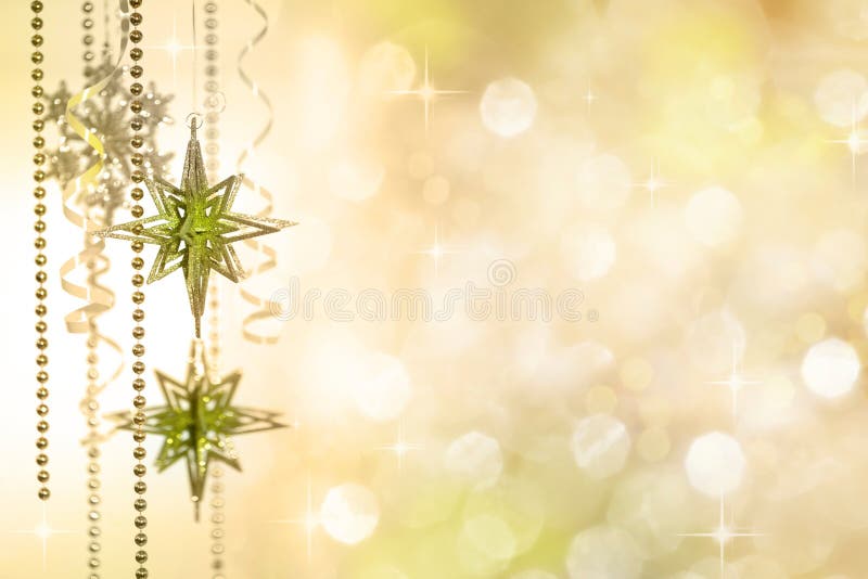Christmas Decoration on Gold Defocused Lights stock photography Christmas Decoration on Gold Defocused Lights stock photography