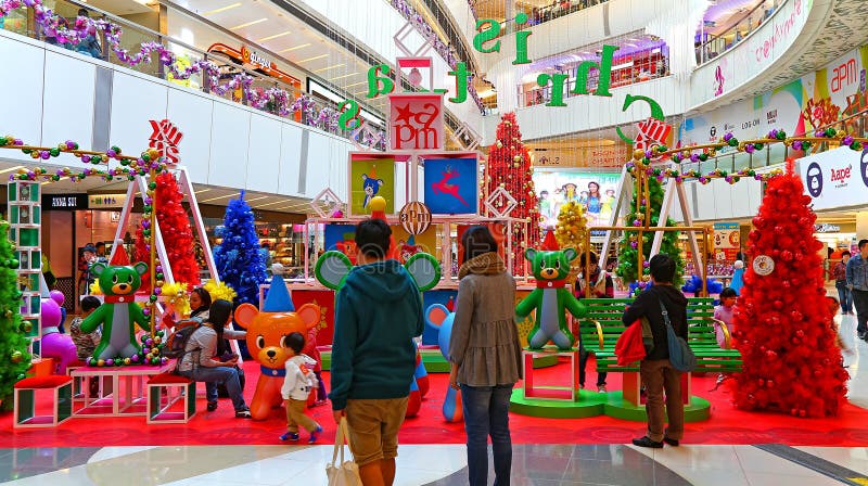 Christmas Decoration at Shopping Mall Editorial Photography  Image of