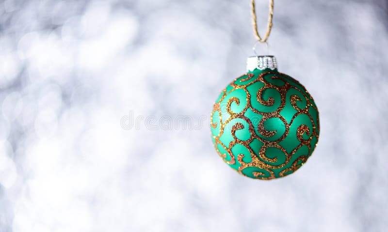 Christmas decoration or toy for Christmas tree with shimmering details, copy space. Decoration concept. Festive ornament royalty free stock photo Christmas decoration or toy for Christmas tree with shimmering details, copy space. Decoration concept. Festive ornament royalty free stock photo