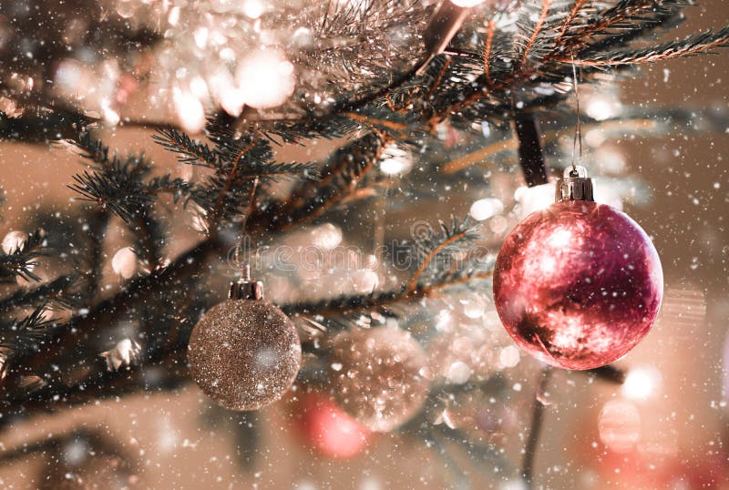 Christmas decoration on tree with light