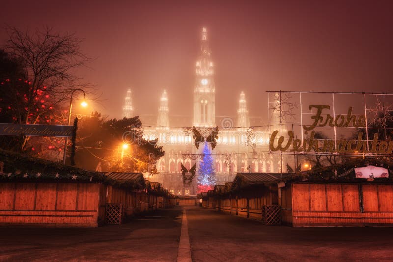 Christmas decoration in Vienna, park near town hall Rathaus, Austria royalty free stock photos Christmas decoration in Vienna, park near town hall Rathaus, Austria royalty free stock photos