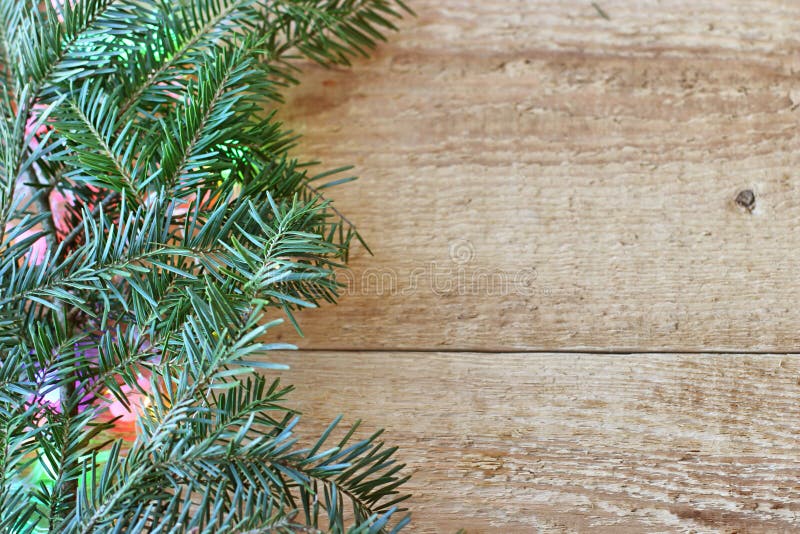 Christmas Decorations Branches of Coniferous Trees with Decorations