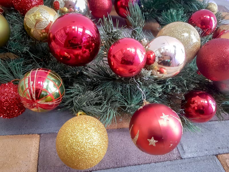 Christmas Decorations on Brick Walls Stock Photo Image of christmas, xmas 203944644