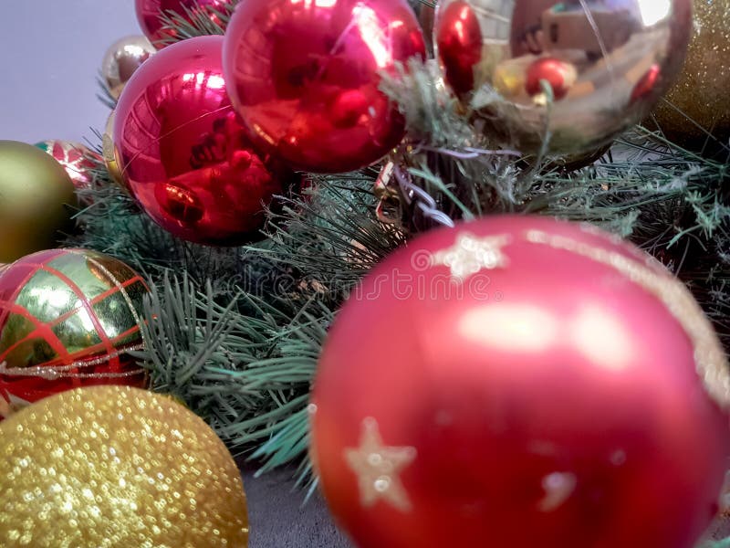 Christmas Decorations on Brick Walls Stock Photo Image of ornament, closeup 203944652