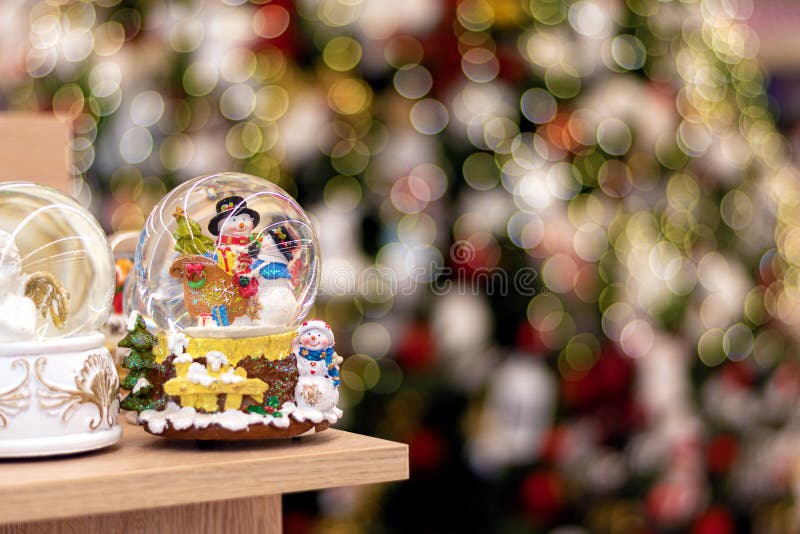 Christmas Decorations Displayed for Selling at the Store Stock Photo