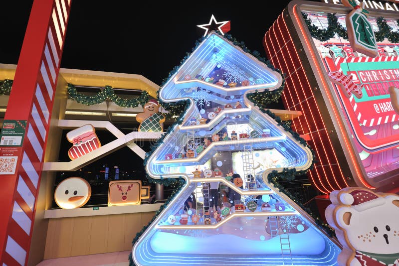 Christmas Decorations at Harbour City in Hong Kong 15 Dec 2021