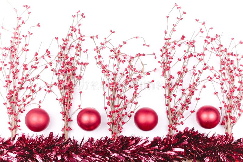 Christmas decorations isolated on white