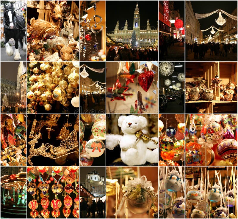 Christmas Decorations On The Market In Vienna Stock Photo 