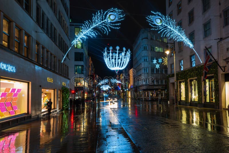 Christmas decorations in New Bond Street, London stock images Christmas decorations in New Bond Street, London stock images