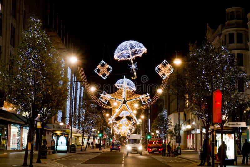 Christmas Decorations, Oxford Street Editorial Photography Image of