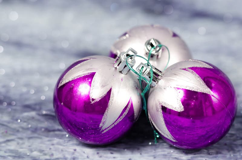 Silver and purple Christmas decorations. Stock Photo by ©MKucova 26459359