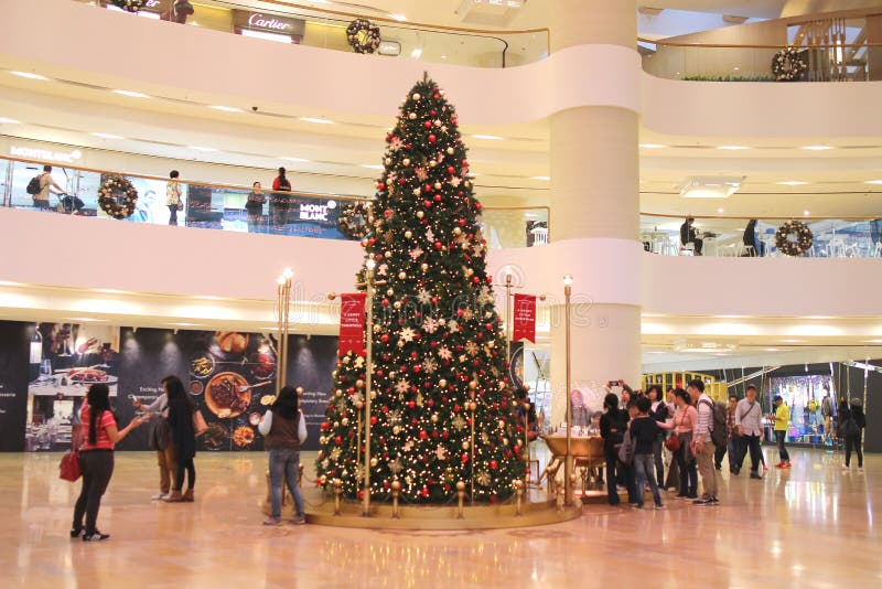 Christmas Decorations in a Shopping Center Editorial Photography