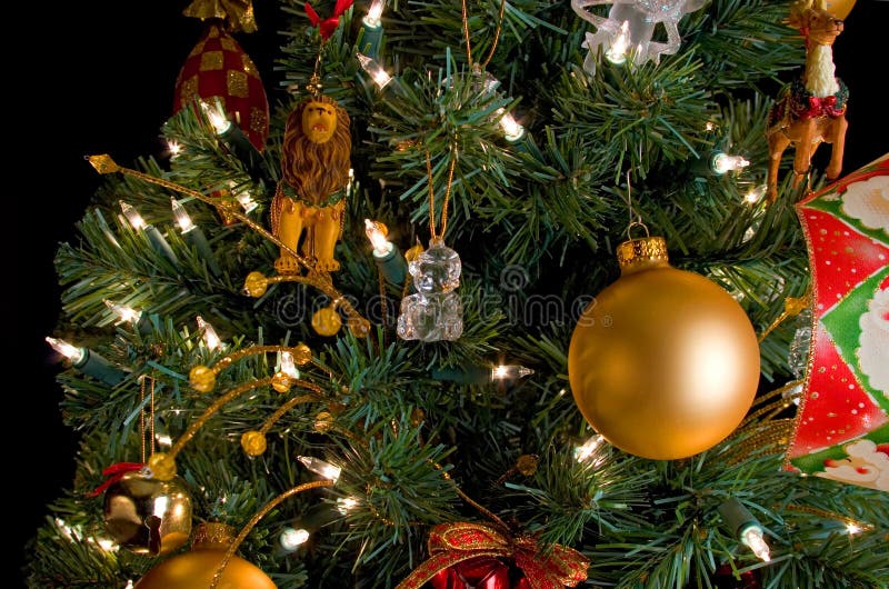 Christmas decorations on a tree