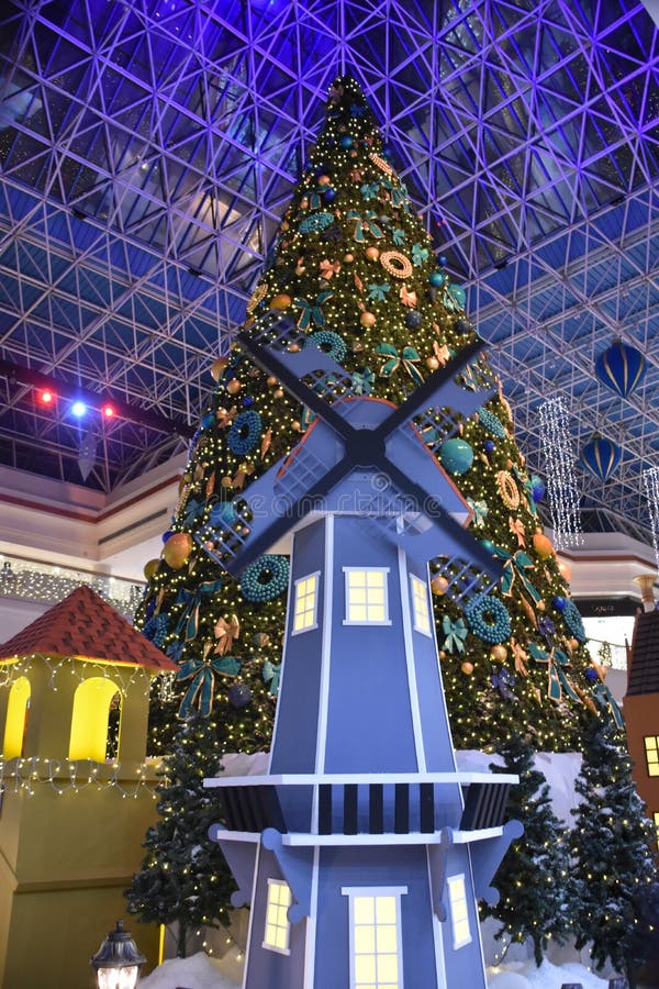 Christmas Decorations at the Wafi Mall in Dubai, UAE Editorial Photo